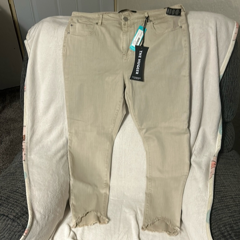 Beige Liverpool, Los Angeles, jeans frayed around the ankles size 18 W